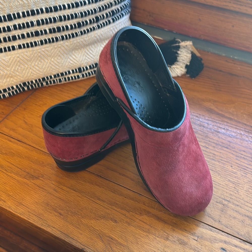 Red suede Dansko